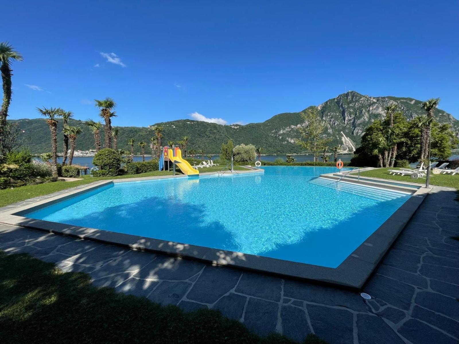 Luganersee, Pool, Strand, Parkplatz, Suite 204 Bissone Exteriér fotografie